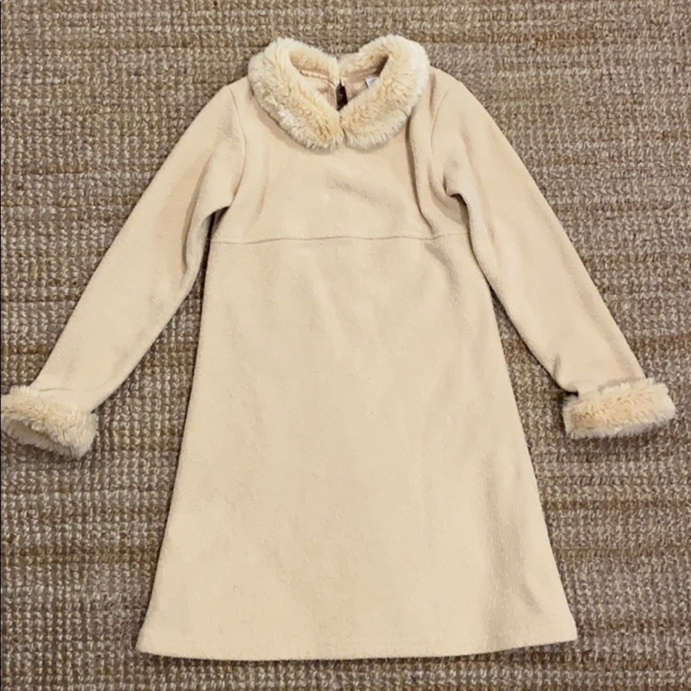 Peter Pan ivory cozy girls dress 10
